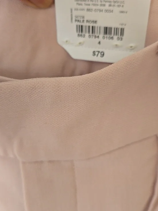 Mid-Rise Wide Leg Pleated Trousers in Soft Pink - Picture 2 of 4